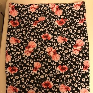 Torrid leopard heart and roses skirt